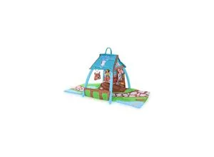 Lorelli Spielbogen kleines Haus mit Krabbeldecke und Greiflingen - Der Lorelli Spielbogen bietet eine bunte Krabbeldecke und vier hängende Tiere. Ideal zur Förderung der Motorik und Sinneswahrnehmung für Babys ab Geburt.