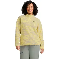 Jack Wolfskin BIG Sky Half Zip W lemon ice (M0064) M - Damen Fleece-Pullover aus 100% recyceltem Material, ideal für winterliche Outdoor-Abenteuer mit inspirierendem Berglandschafts-Design und optimalem Komfort.