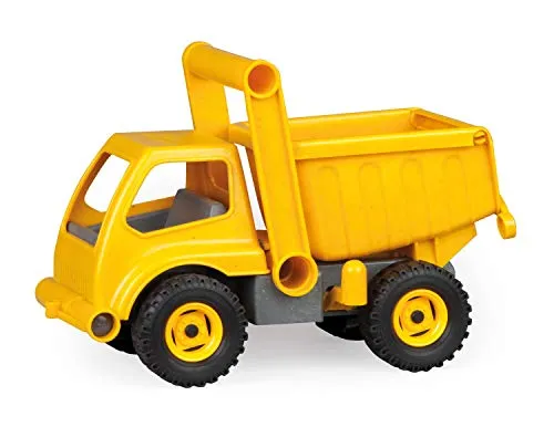 Lena 4210 EcoActives LKW Kipper, Baustellenfahrzeug ca. 27 cm, robuster Kipplaster, Muldenkipper für Kinder ab 2 Jahre, Spielfahrzeug in gelb