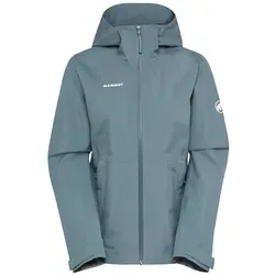 Mammut Linard Light Hardshell Damen Outdoorjacke - Grau - Größe L - Leichte Mammut Linard Light Hardshell Damenjacke für entspannte Wanderungen. Wasserdichtes Material mit umweltfreundlicher DWR-Beschichtung und praktischen Features wie verstellbarer Kapuze und Saum für optimalen Komfort.