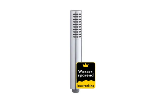 Bürstenking Handbrause Stabbrause Chrom – wassersparend, Silikondüsen G 1/2“ Anschlussgewinde, Wassersparend
