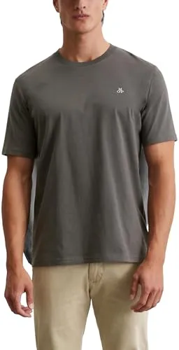 Marc O'Polo Logo-T-Shirt aus Bio-Baumwolle - Rundhalsshirt in gray pinstripe, nachhaltig aus 100% Bio-Baumwolle, ideal für einen lässigen Look und umweltbewusste Mode.