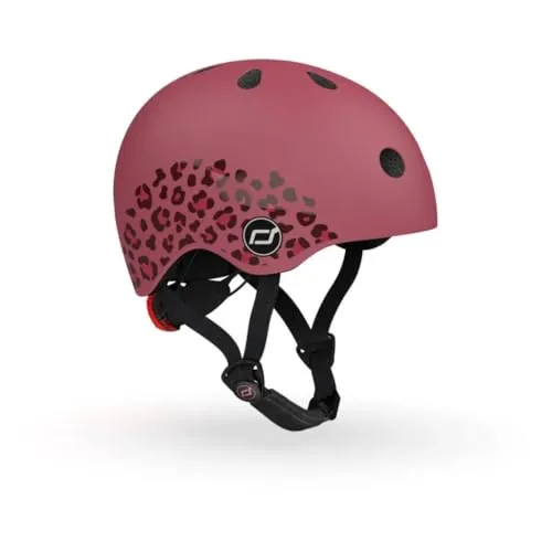 Scoot and Ride Kinderhelm Wildcat - Fahrradhelm für Kinder ab 9 Monaten, mit 11 Belüftungsöffnungen und sicherem magnetischen Verschluss. Ausgestattet mit LED-Rücklicht für optimale Sichtbarkeit.