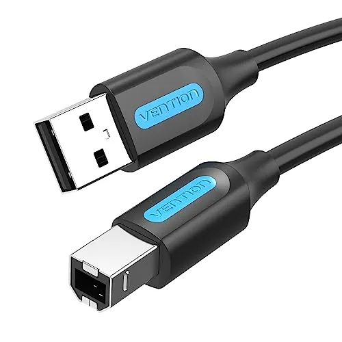 Vention USB 2.0 Male to USB-B Male Printer Cable with Ferrite Cores 10m Black PVC Type