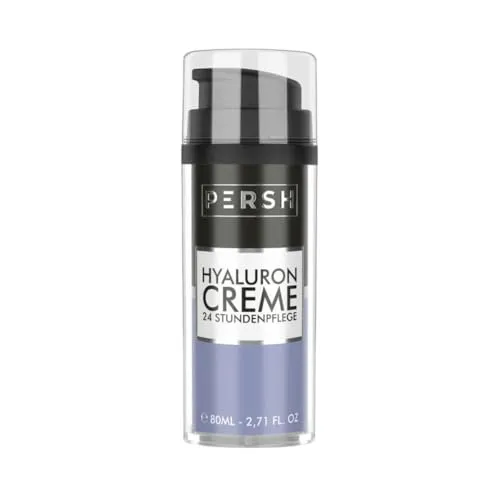 PERSH Hyaluron Creme 80ml - Feuchtigkeitsspendende Anti-Aging Pflege - Tagespflege mit Hyaluronsäure für frische, glatte Haut. Ideal für Gesicht, Augen, Hals & Dekolleté. Bekämpft Trockenheit und mindert feine Linien.