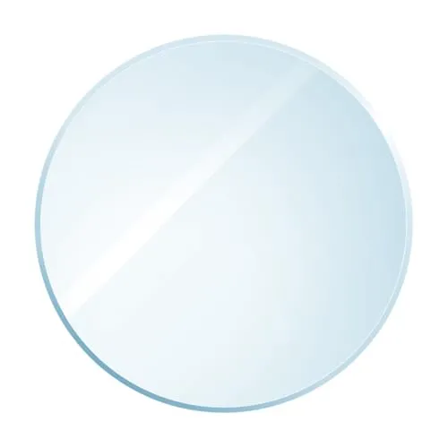 raik B40017 Kamin Glasplatte Kreis inkl. Facette - Flache Platten: Robuste Glasplatte aus Einscheibensicherheitsglas, hitzebeständig bis 300 °C, idealer Schutz für Parkett und Laminat vor Funken und Brandflecken.