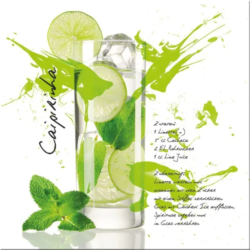 artissimo Glasbild 50x50cm - Stilvolles Küchenbild mit Cocktail-Motiv - Bilder für die Küche, quadratisches Glasbild mit zeitgenössischer Fotografie, bringt Farbe und Eleganz in Ihr Zuhause.