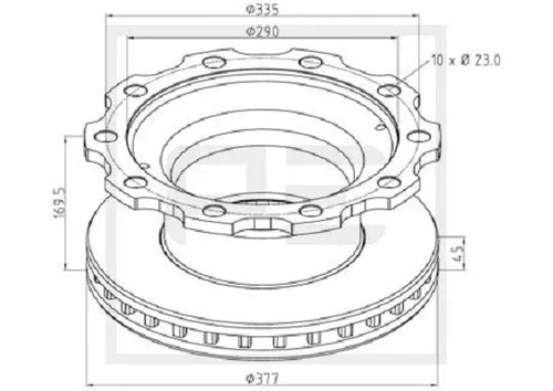 Pe Automotive Bremsscheibe 046.377-00A - Hochwertige Bremsscheibe für Kfz-Bremsen, sorgt für zuverlässige Bremsleistung und langlebige Nutzung. Ideal für den professionellen Einsatz.