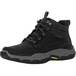 Skechers Respektierte Boswell-Lederstiefel - Schwarz 41 EU - Wanderschuhe mit wasserabweisendem Obermaterial, Mat Arch-Dämpfung und Air-Cooled Memory Foam für ultimativen Komfort und Halt bei jedem Schritt.