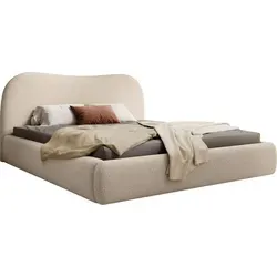 Selsey SIMSALO Polsterbett 180x200 cm - Beige mit Stauraum - Modernes Polsterbett mit gemütlichem Bouclé-Bezug und praktischem Bettkasten für zusätzlichen Stauraum. Ideal für Ordnung im Schlafzimmer und hohen Komfort.