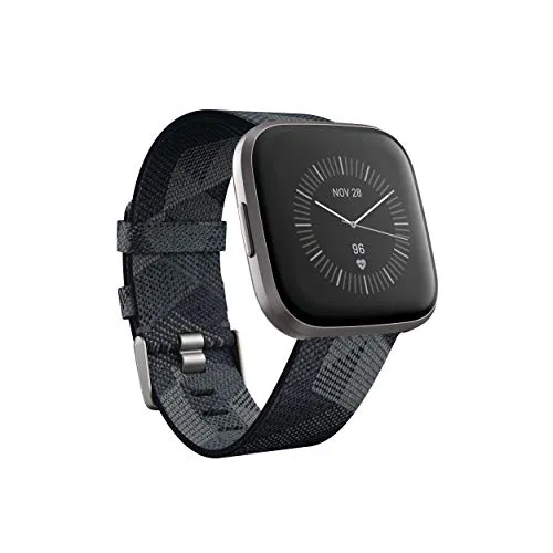 Fitbit Versa 2 Health & Fitness Smartwatch SE - Charcoal - Smartwatch mit integriertem Amazon Alexa Sprachassistenten und über 6 Tagen Akkulaufzeit, ideal für Fitness-Tracking und Smart-Home-Steuerung.
