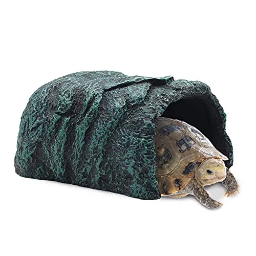 Reptilienversteck Höhle Schildkröte Felsen Aquarium Dekoration Terrarium Stein Versteck Natürlicher Lebensraum Ornament für Gecko Spinnen Frösche Eidechsen Fische Amphibien