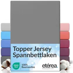 etérea Himmlische Qualität Spannbettlaken etérea Comfort Jersey Topper Spannbettlaken, Jersey, Gummizug: rundum, (1 Stück) grau 160 cm x 200 cm