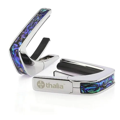 Thalia Exotic Shell Series Kapodaster mit Chrom-Finish und blauer Abalone Einlage