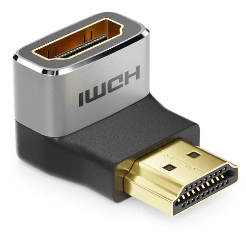 HDMI Adapter Stecker Verbinder 90° Gewinkelt ALU 8K@60Hz 4K@120Hz ARC HDR10 VRR
