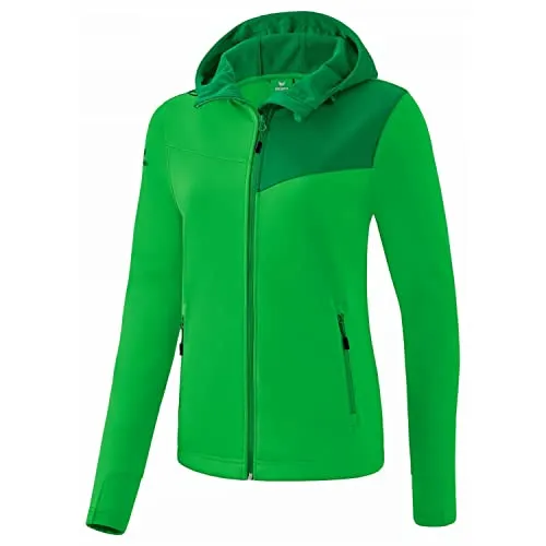 erima Softshelljacke "Performance" in Grün - 36 - Trainingsbekleidung mit wasserdichter Technologie (10.000 mm Wassersäule) und atmungsaktivem Fleece-Futter für optimalen Komfort bei jedem Wetter.