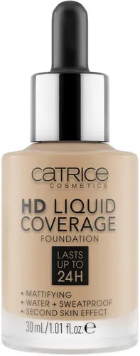 Catrice HD Liquid Coverage Make-Up 040 Warm Beige - Catrice HD Liquid Coverage, 30 ml, für einen makellosen Teint. Diese Foundation sorgt für eine perfekte Hautgleichmäßigkeit und deckt kleine Unreinheiten zuverlässig ab. Ideal für jedes Make-up.