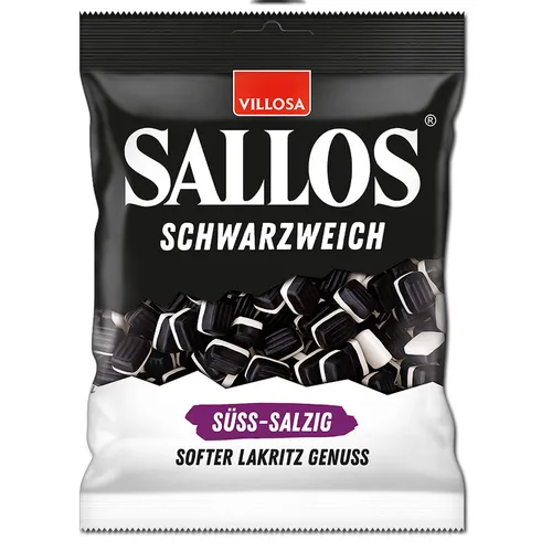  Sallos Schwarzweich Süss-salzig, Lakritz, 200g Beutel 5,65€/1kg