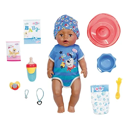 BABY born Magic Boy DoC - 43 cm Puppe mit 10 Funktionen - Puppen mit 10 lebensechten Funktionen, fördert Fantasie und soziale Fähigkeiten. Inklusive Zubehör wie Töpfchen, Windel und magischem Schnuller. Ideal für Kinder ab 3 Jahren.