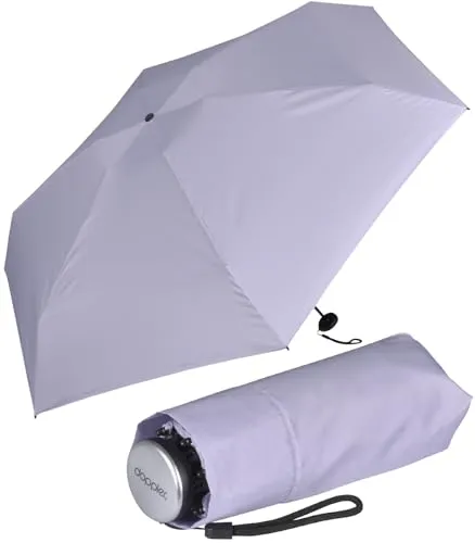 Doppler Super Mini Fiber Compact Taschenschirm - extrem leicht in Lavender - Taschenschirm für Damen und Herren, ultraleicht und kompakt, ideal für Reisen. Mit nur 140g und 92cm Durchmesser schützt er zuverlässig vor Regen.