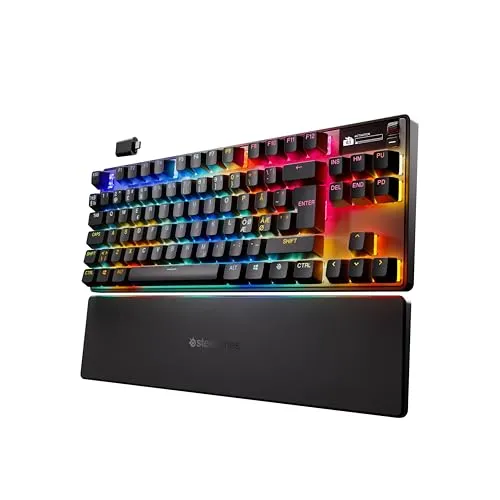 SteelSeries Apex Pro TKL Wireless Gen 3 - Wireless Gaming Keyboard - Adjustable Actuation Hall Effect Switches; Game-Ready Presets - Rapid Trigger, Protection Mode, Rapid Tap/SOC - Nordic QWERTY