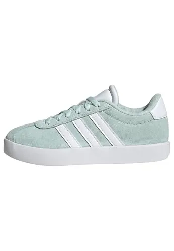 adidas VL Court 3.0 Kinder Sneaker - Stylische Kinder Sneaker mit Wildleder-Details, elastischen Schnürsenkeln und Klettverschluss für einfaches An- und Ausziehen.