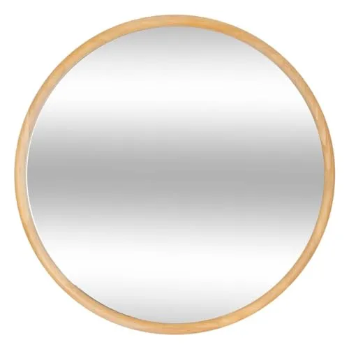 Atmosphera - Spiegel rund Kim Holz d55cm - Dekorative Wandspiegel aus natürlichem Holz, ideal für einen rustikalen Look und zur Aufhellung Ihrer Räume.
