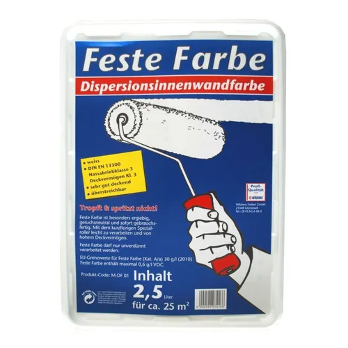 Wilckens Feste Innenfarbe 2,5 l - Hohe Deckkraft - Farben: Tropffreie, lösungsmittelfreie Innenfarbe mit hoher Deckkraft, ideal für einfache und saubere Anwendung mit Rolle oder Pinsel.