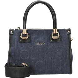 Liu Jo Manh Henkeltasche S - Elegante Handtasche in Dress Blue - Handtaschen mit feinem Denim-Baumwollmix, ideal für modebewusste Frauen. Verstellbarer Tragriemen und zwei Reißverschlussfächer für Ordnung und Flexibilität.
