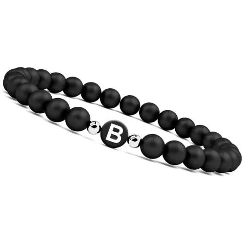 Armband mit Buchstaben B I Pärchen Partnerarmband mit Perlen (Buchstabe B)