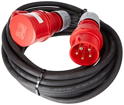 UNITEC 47451 CEE-Verlängerung 16A, 10m - Hochwertiges 10m CEE-Verlängerungskabel mit 5-poligem Stecker für den temporären Einsatz im Freien. Spritzwassergeschützt (IP44) und robust für vielseitige Anwendungen.