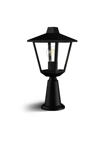 Philips LED Kinno Außenstandleuchte E27 Schwarz - Lampen für den Außenbereich, wetterfest und langlebig, perfektes Design für eine stilvolle Beleuchtung im Garten oder auf der Terrasse.
