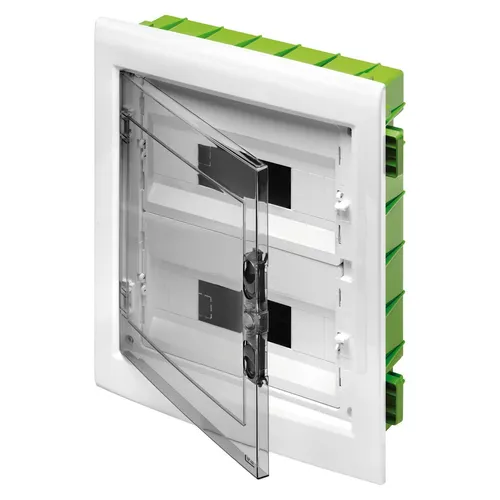 CENTRALINO INCASSO 24 Module (12X2) GRÜNE FARBE GW40606PM - Praktischer Da Incasso Centralini in auffälliger grüner Farbe, ideal für die sichere und ordentliche Unterbringung von Elektroinstallationen.