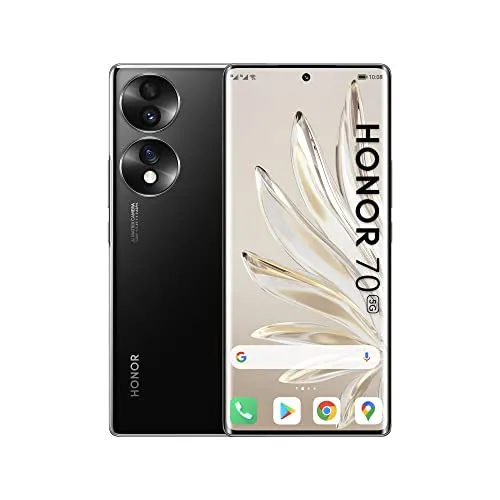 HONOR 70 Smartphone 5G, Android Handy, 256 GB, 6,67 Zoll großes Curved-OLED-Display (120 Hz), 54 MP Triple Rückkamera, 4800 mAh Akku, 66 W HONOR SuperCharge, Schwarz