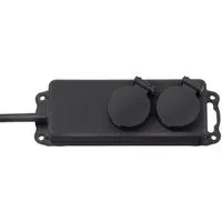 Brennenstuhl Steckdosenverteiler IP44 2-Fach - Outdoor Steckdosenleiste mit 2 selbstschließenden Deckeln, spritzwassergeschützt (IP44) und ideal für Baustellen oder den Einsatz im Freien. Inkl. 2m Kabel für flexible Nutzung.