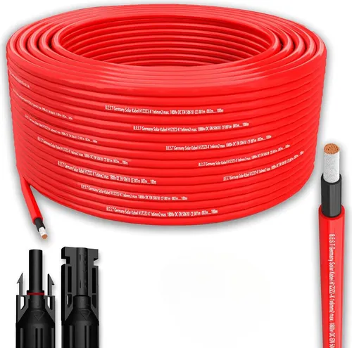 Solarkabel Solarleitung 25m 6mm² Photovoltaik PV Kabel  + 10 Stecker Rot