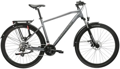 KROSS MTB Hardtail Hexagon 2.0 27,5" grau mit 21 Gängen - Robustes Mountainbike mit leichtem Aluminiumrahmen, ideal für vielseitige Einsätze. Ausgestattet mit SHIMANO Altus Schaltung und Scheibenbremsen für zuverlässige Kontrolle in jedem Terrain.