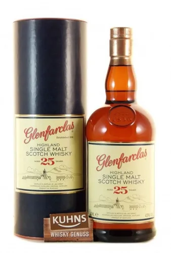 Glenfarclas 25 Jahre Highland Single Malt Whisky - Whisky, genießen Sie den vollmundigen Glenfarclas 25 mit komplexen Aromen und einem unvergesslichen langen Finish – perfekt für Kenner!