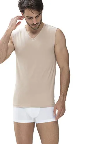 Mey Tagwäsche Dry Cotton Herren Shirt ohne Arm - Thermooberteile für Herren, körpernahe Passform mit V-Ausschnitt und atmungsaktiver Single Jersey-Qualität für optimalen Tragekomfort.
