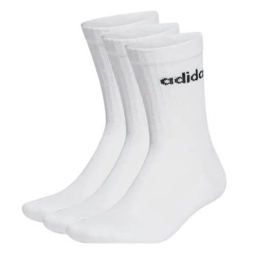 adidas Sportsocken Linear Crew Cushioned (Baumwolle, durchgehend gepolstert) weiss - 3 Paar, Größe: 40-42