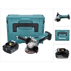 Makita DGA 452 F1J Akku Winkelschleifer 18 V 115 mm - Schleifmaschinen mit 1x 3,0 Ah Akku und praktischem Makpac, ideal für kabelloses Arbeiten und vielseitige Anwendungen.