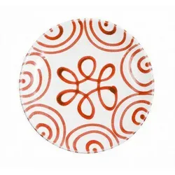 Gmundner Keramik Frühstücksteller Rotgeflammt Ostergeschirr, d: 20 cm / h: 2,6 cm rot