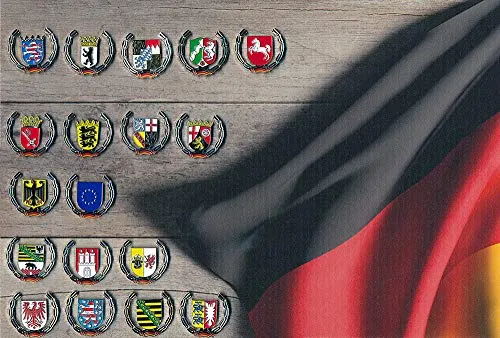 Hegibaer Sammlung Bundesländer Wappen Deutschland Flaggen Metall Button Pin Anstecker - Pins & Anstecker - Exklusive Sammlung mit 16 Bundesländer Pins, 1 Deutschland Pin und 1 Europa Pin, ideal für Sammler und als Geschenk.