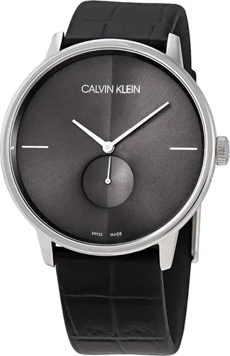 CALVIN KLEIN Accent Grey Dial Men's Quartz Watch - Armbanduhr für Herren mit elegantem grauen Zifferblatt, Schweizer Uhrwerk und kratzfestem Mineralglas – stilvoll und robust für den Alltag.