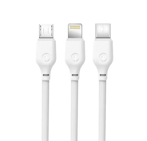 XO XO 3 in 1 Ladekabel 2.1A USB- Lightning + USB-C + micro-USB Kabel Autoladekabel