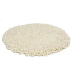RUG N' ROLL Flokati-Teppich Luxus Flokati 2500, pflegeleicht, strapazierfähig, Schurwollshaggy, Rund weiß Rund | 145 cm x 145 cm