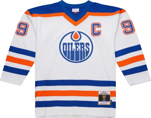 Wayne Gretzky Edmonton Oilers 1986 M&N Jersey - S - Retro NHL Mesh Hockey Jersey mit Patches und lockerem Schnitt. Ideal für Fans und Sammler, aus 100% Polyester für hohen Tragekomfort.