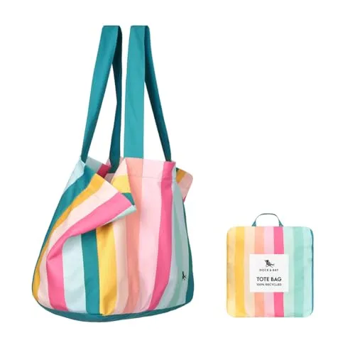 Dock & Bay Everyday Tote Bag - Wiederverwendbare Strand- und Einkaufstasche - Vielseitige Tragetasche für Strand und Alltag. Robust, leicht und mit 10 kg Tragkraft. Aus 100% recycelten Materialien, ideal für umweltbewusste Einkäufe.