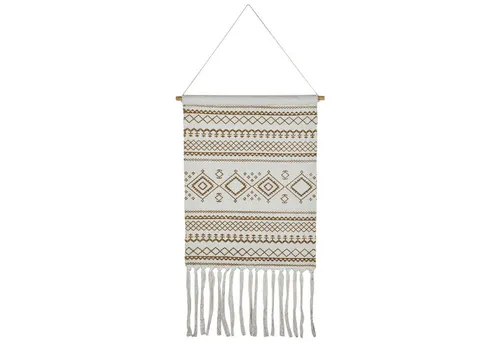 Marrakesch Orient & Mediterran Interior Wanddekoobjekt Boho Wandteppich Calegora Beige 45x85cm, Ethno Wanddeko modern (1 St), Handarbeit