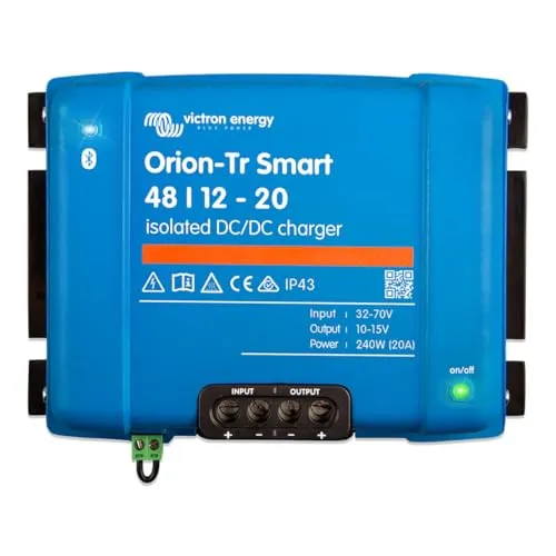 Orion-Tr Smart 48/12-20A (240W) Isolierter DC-DC Lader - Effizienter DC-DC Lader für Fahrzeugbatterien, ideal für den professionellen Einsatz. Kompakt und zuverlässig für optimale Energieumwandlung.